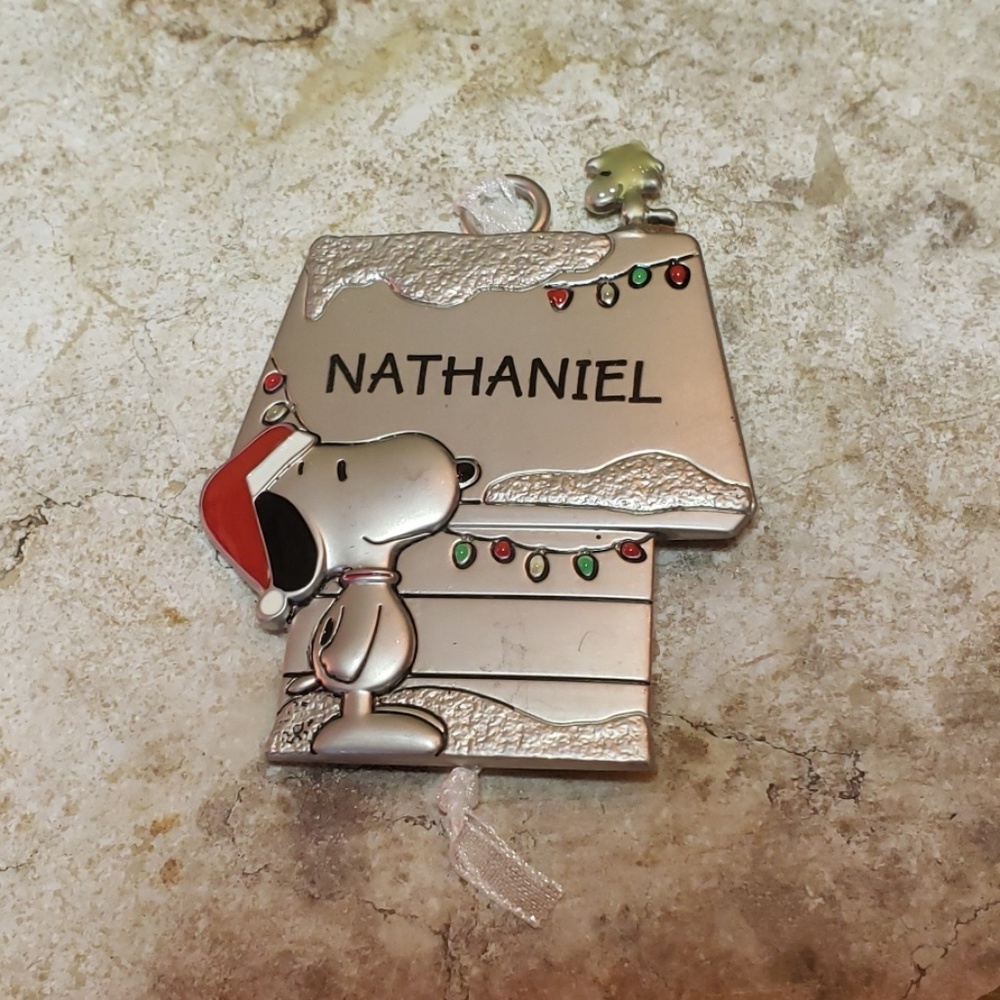 🌲 Pewter Snoopy & Woodstock Ornament